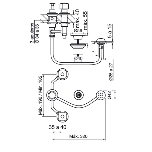 Grifería Fv Arizona Plus Para Bidet Con Transferencia