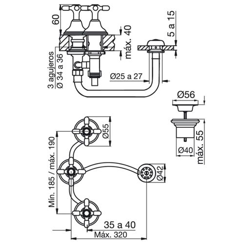 Grifería Fv Newport Plus Para Bidet Con Transferencia