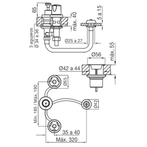 Grifería Fv Pampa Para Bidet Con Transferencia