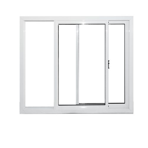 Ventana Corrediza De Aluminio Moderna Nexo 150X200 Con Vidrio Entero Blanca