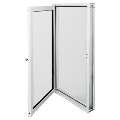 Raja De Aluminio Herfasa Con Vidrio Entero 30x100 Blanca Derecha