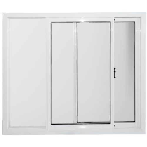 Ventana De Aluminio Corrediza Herfasa Con Vidrio Entero Ancho 100 Blanca