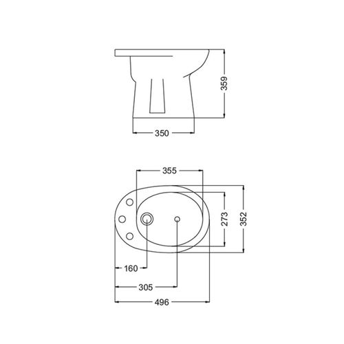 Bidet 3 Agujeros Ferrum Andina Bea3 Dorado