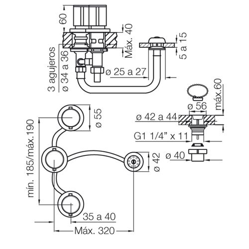 Grifería Fv California Para Bidet Con Transferencia