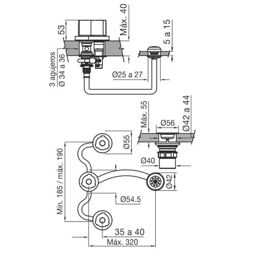 Grifería Fv Radal Para Bidet Con Transferencia