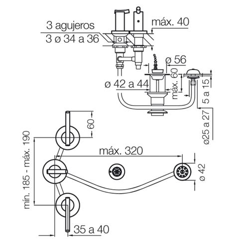 Grifería Fv Libby Para Bidet Con Transferencia