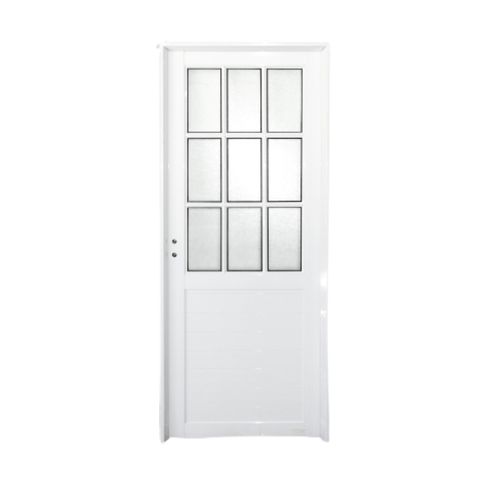 Puerta De Aluminio 1/2 Vidrio Herfasa Tablero Tubular 36Mm 80X200 Derecha