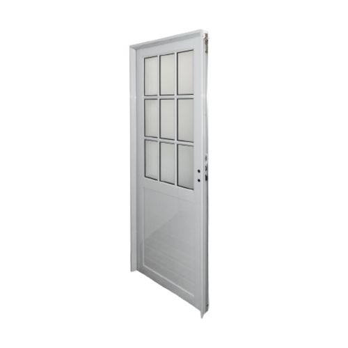Puerta De Aluminio 1/2 Vidrio Herfasa Tablero Tubular 36Mm 80X200 Derecha