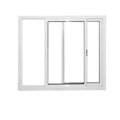 Ventana De Aluminio Corrediza Herfasa Ancho 100Cm Vidrio Entero Blanca