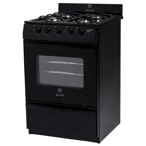 Cocina Multigas 4 Hornallas Escorial Master Style Negra