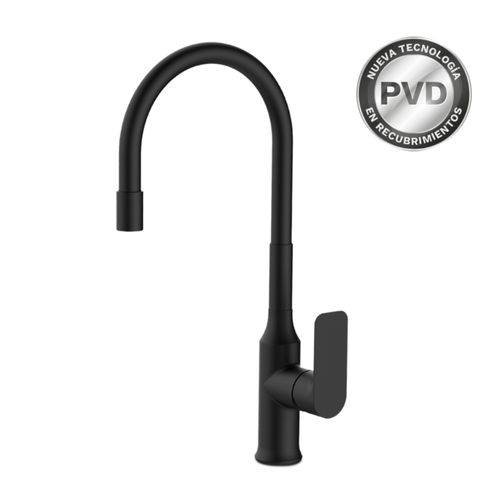 Grifería Monocomando Vasser Agatha Black Para Cocina De Mesada Con Pico Móvil Flexible