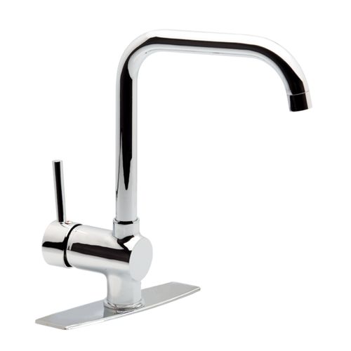 Grifería Monocomando Vasser Lyra Para Cocina De Mesada Con Base Dúo Y Pico Alto