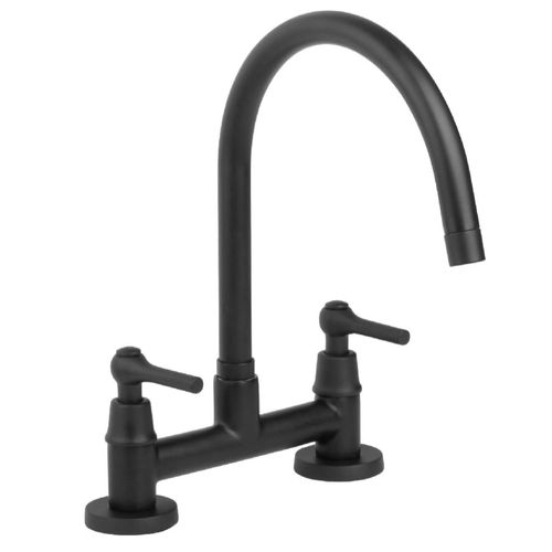 Grifería Estalgrif Haifa Black Para Cocina De Mesada