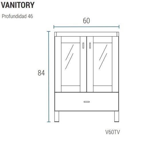 Vanitory Schneider Terra Vetro Blanco Texturado 60X84 V60Tv