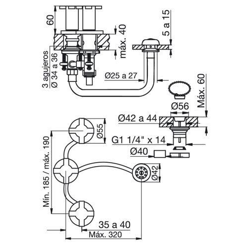 Grifería Fv Alerce Para Bidet Con Transferencia