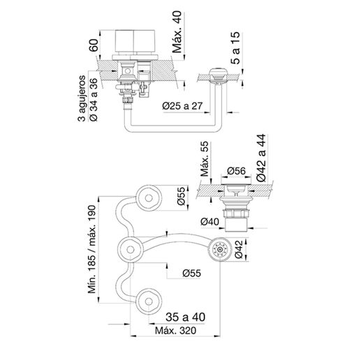 Grifería Fv Obera Para Bidet Con Transferencia