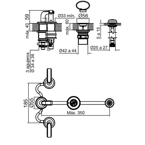 Grifería Fv Ciprés Para Bidet Con Transferencia