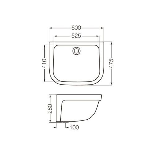 Pileta De Lavadero Ferrum Plh Grande 28Cm Blanca