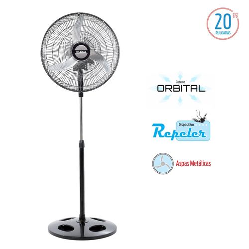 Ventilador De Pie Liliana 20" Negro 3 Aspas Metálicas 3 Velocidades