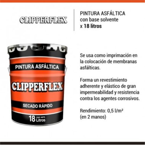 Pintura Asfáltica Clipperflex 18 Lt