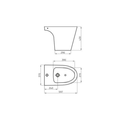 Bidet Ferrum Marina 3 Agujeros Blanco Bha3J