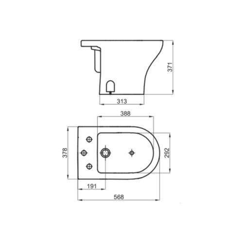 Bidet 3 Agujeros Ferrum Veneto Bta3J Blanco