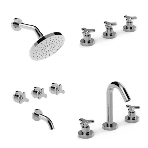 Combo Grifería Para Baño Vasser Treva Bidet, Ducha Y Lavatorio