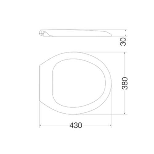 Tapa Asiento de Inodoro Ferrum Traful Universal Base TSW1 Polipropileno Blanco