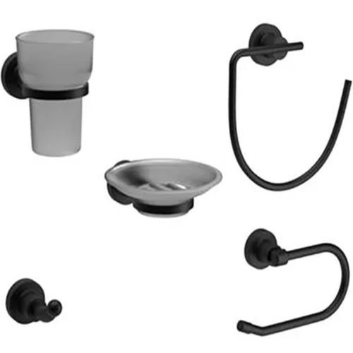 Set De Accesorios Para Baño Estalgrif Serena 6 Piezas Negro