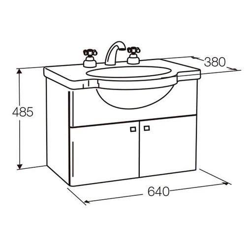 Kit Vanitory 64Cm Ferrum Venecia 3 Agujeros Y6V3F Blanco