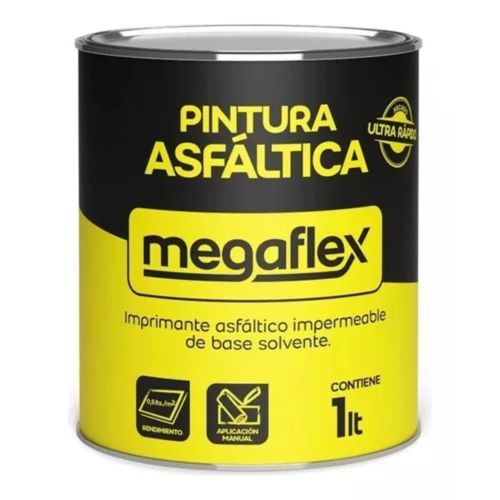 Pintura Asfáltica Megaflex Base Solvente X 1 Litro