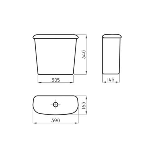 Depósito de Colgar Ferrum Andina Descarga Simple 6 Litros Blanco DAS6C-B