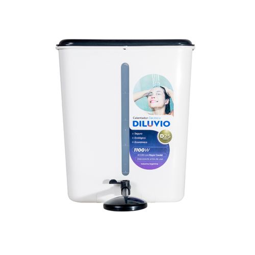 Calefón Eléctrico Plástico Resistencia Acero Inoxidable 25L Diluvio