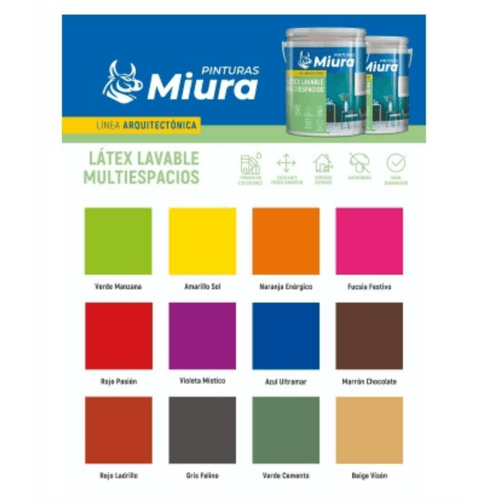 Latex Int/Ext Miura Multiespacio Rojo Pasion 1 L