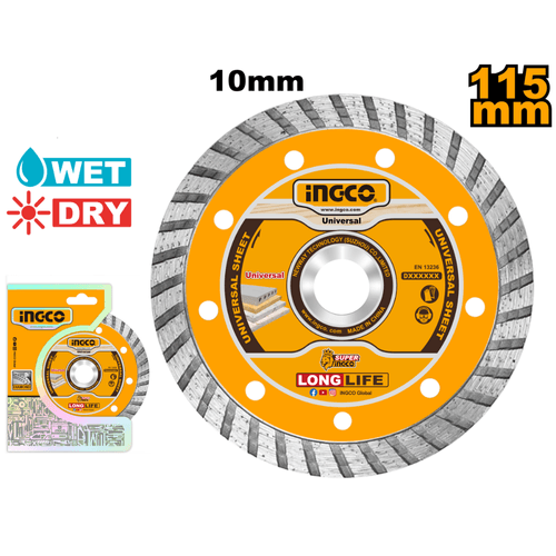 Disco de Corte Diamantado Turbo Ingco 115x10x22,2mm