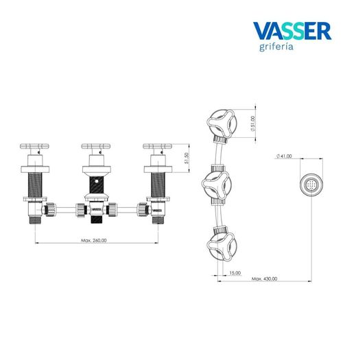 Grifería Vasser Treva Para Bidet con Transferencia