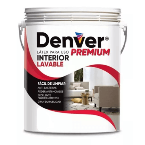 Pintura Interior Lavable Premium Latex Denver Blanco 20 Litros