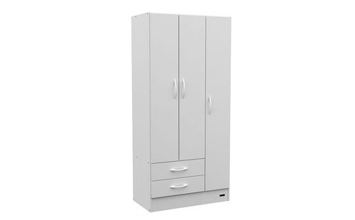Placard Mosconi 3 Puertas 2 Cajones 85×181×46 cm Blanco