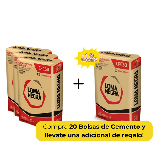Combo 20 Bolsas De Cemento + 1 DE REGALO Web