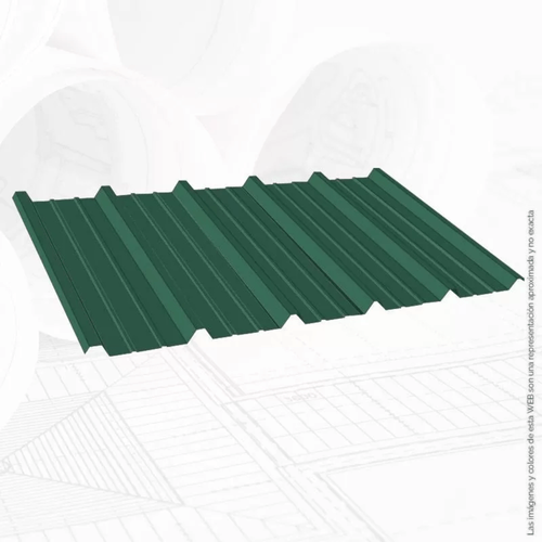 Chapa Trapezoidal Verde C-25 (0,5mm) x 3 Mts