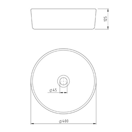 Bacha de Apoyar Redonda Peirano Blanca (400x400x125)