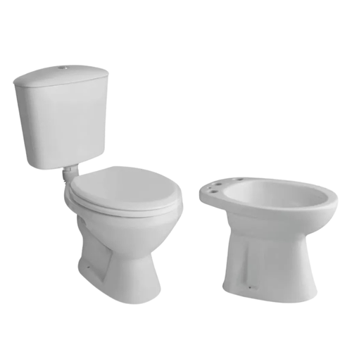 Combo De Baño Ferrum Mayo Corto con Bidet Andina Blanco 3 Piezas y Asiento Web
