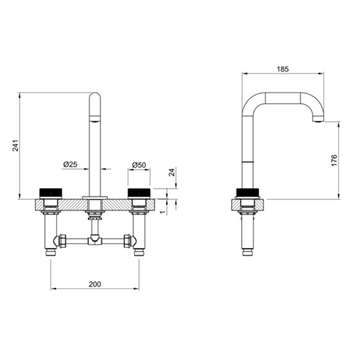 Griferia de Lavatorio Peirano Fabric Negro 60-100N