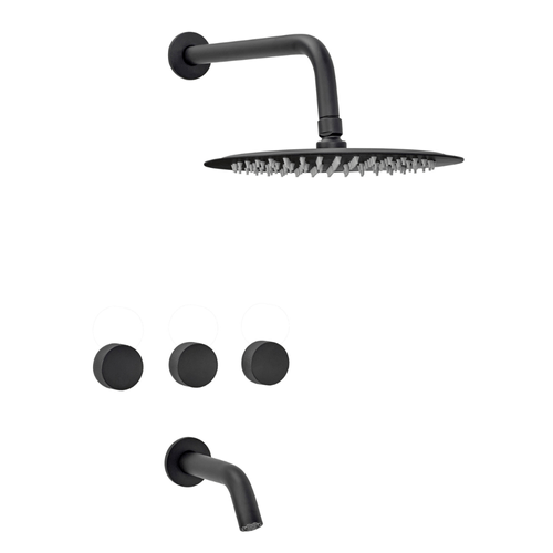 Griferia de Ducha y Bañera Peirano Fabric Negro 80-100N