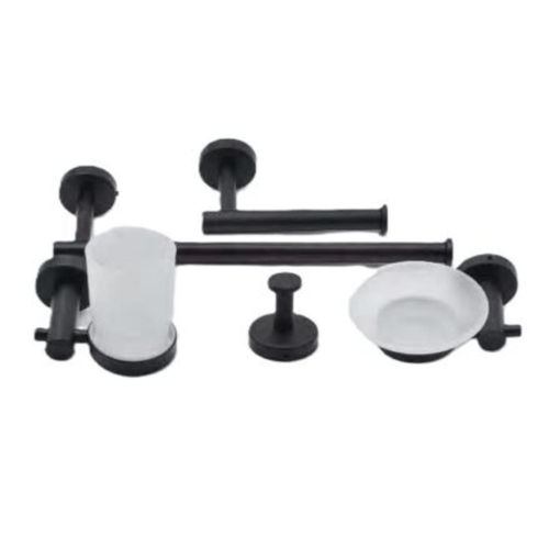 Set de 5 Accesorios para el baño D'Accord Trevi Negro
