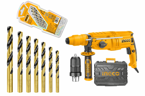 Combo Rotomartillo INGCO 800W Con Juego de Brocas