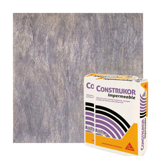 Combo 5 Cajas Piso Ronda Marrón 38x38 1° Calidad + 2 Pegamentos